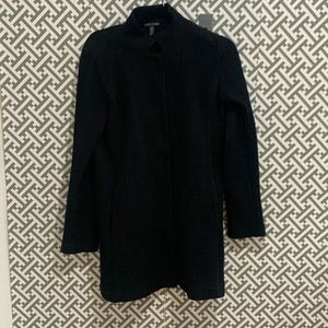 Eileen fisher lightweight black topper coat